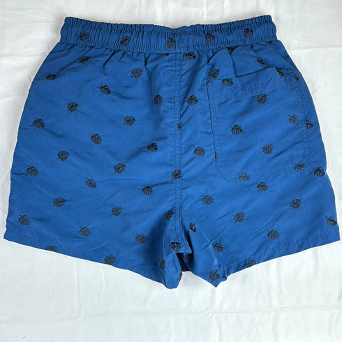 Blue Swim shorts with leaves